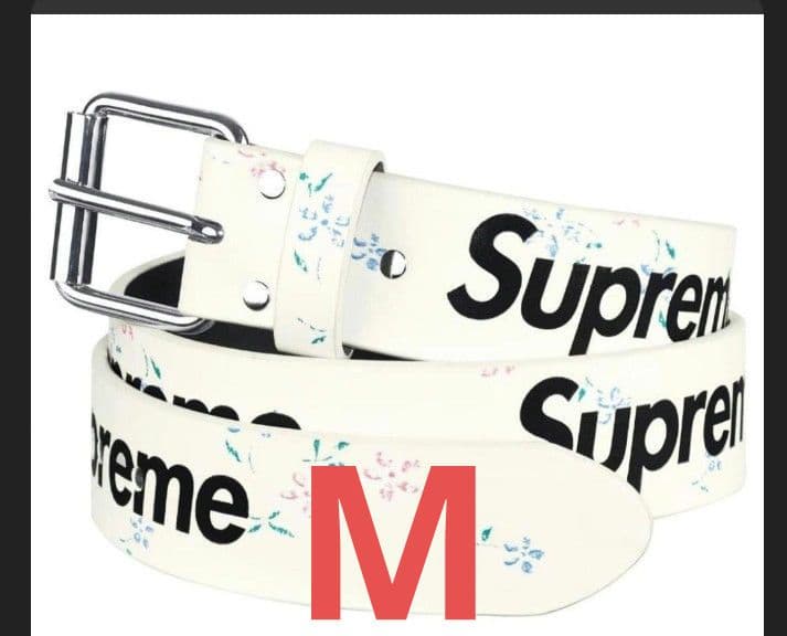 Supreme ホワイトレザー ベルト　М