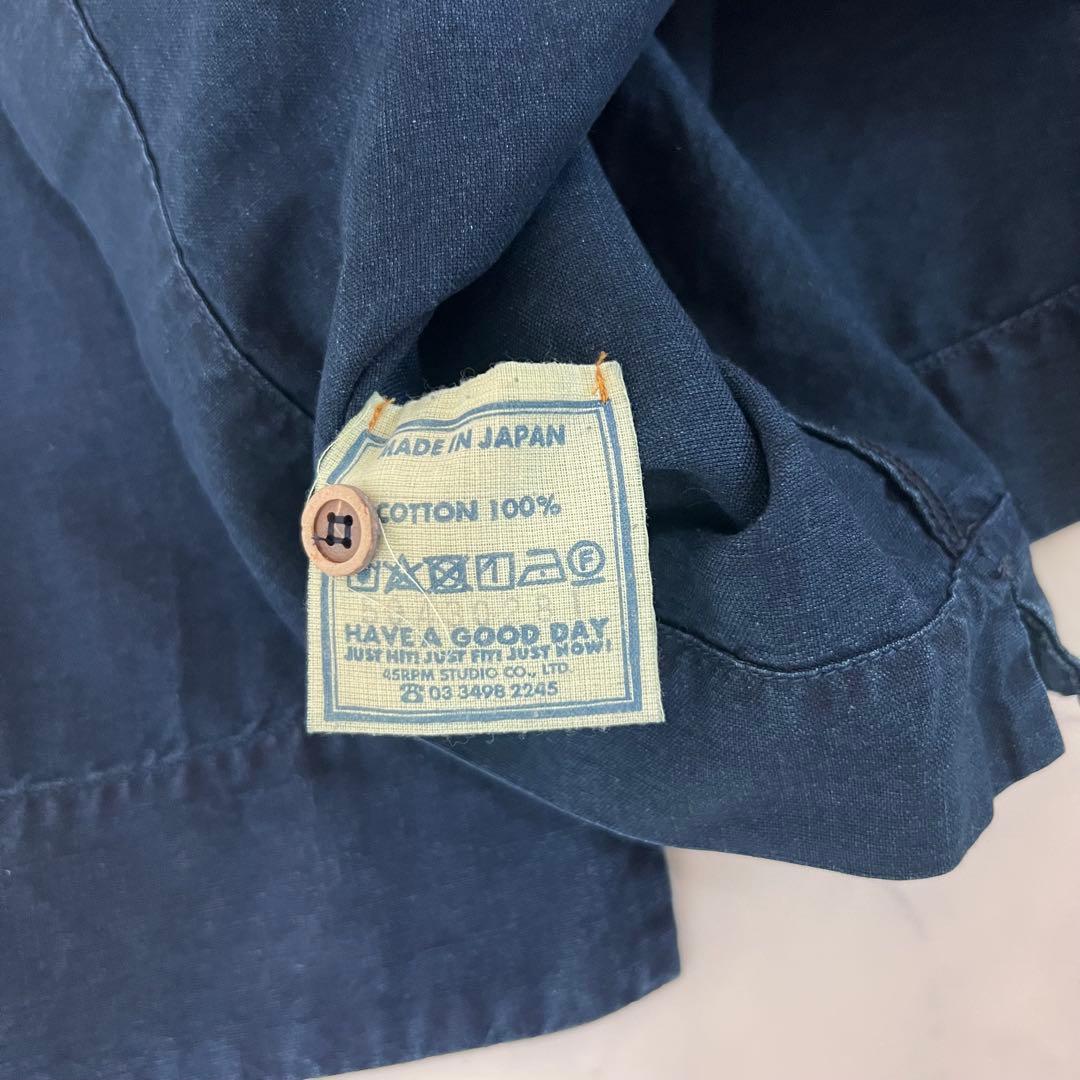 45R スーピマ オックス の Mシャツ インディゴ 焦