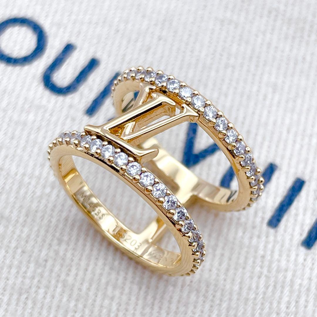 LOUIS VUITTON リング　アイコニック　ストラス　ストーン　ゴールド