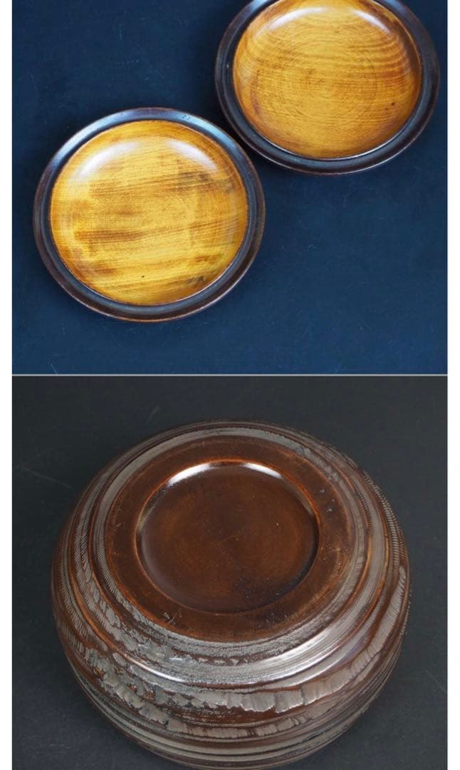 送料無料　日向特産　日向スワブデ蛤碁石36号・碁笥セット　旧家蔵出