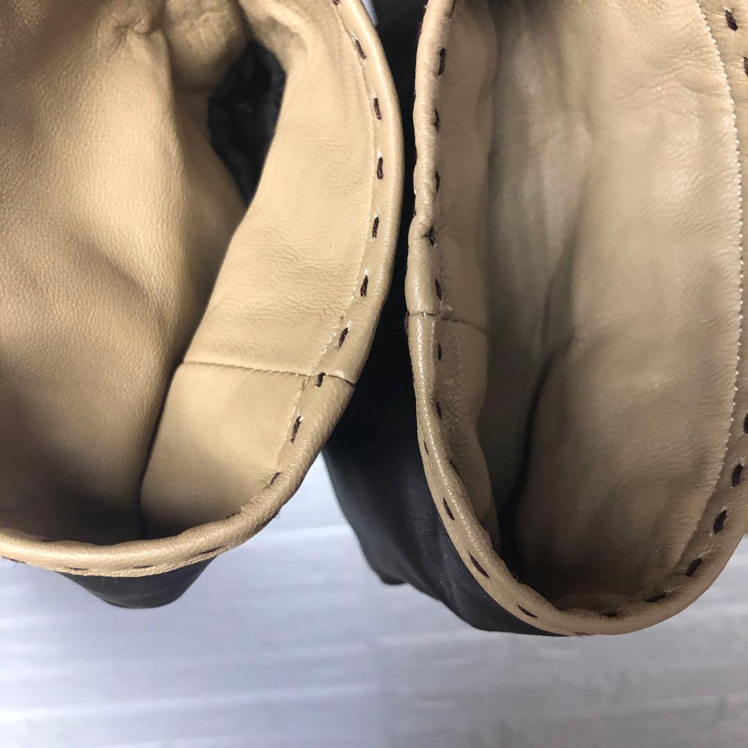 BALMAIN レザーシングルライダースジャケット ラム 羊 黒 ベージュ 13