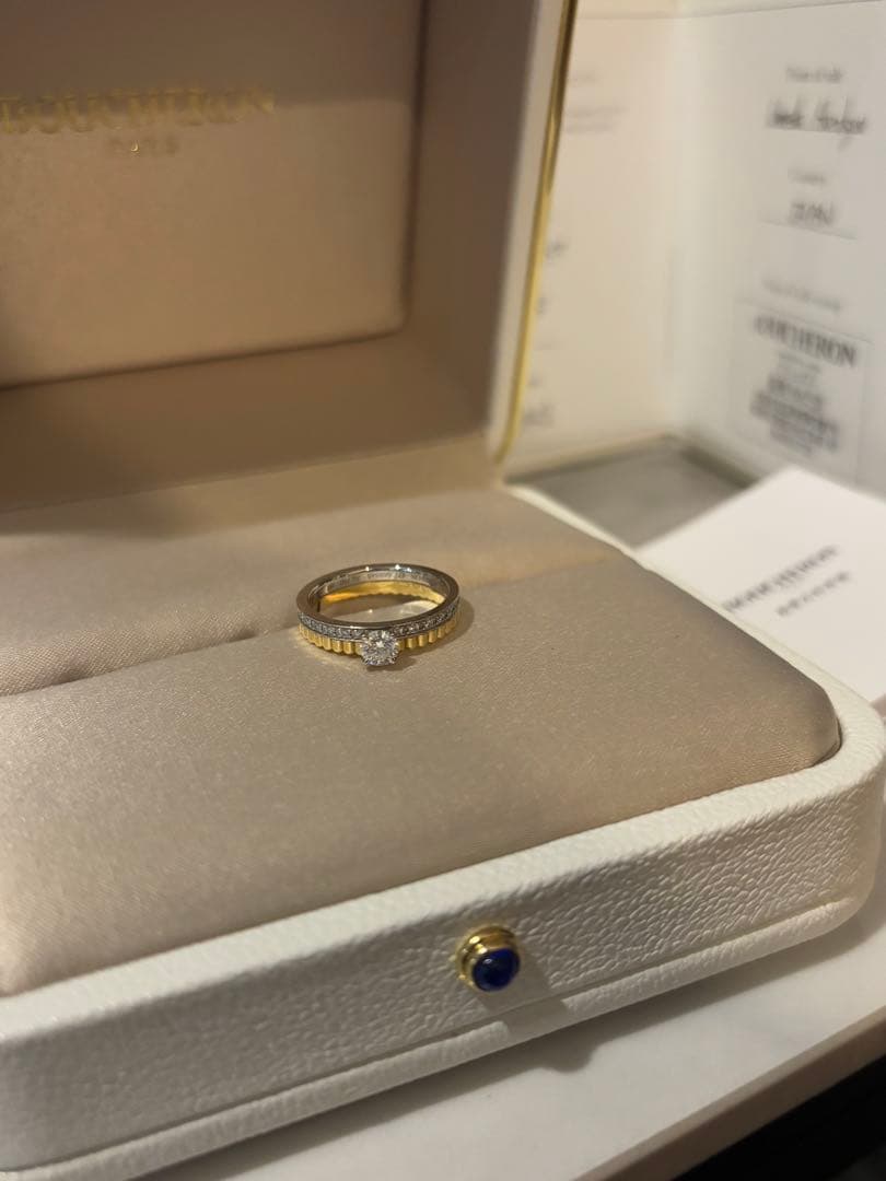 【新春特別価格】ブシュロンキャトルラディアント0.23ct(証明書付)47サイズ