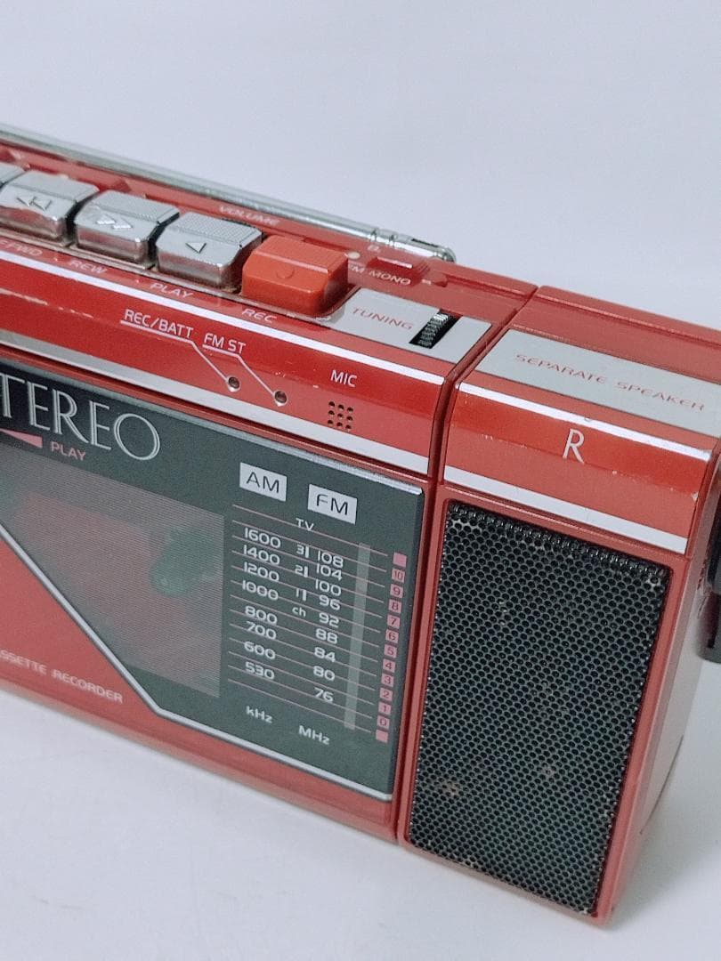 希少カラー SANYO ラジカセ MR-F10 ラジオ　カセットレコーダー
