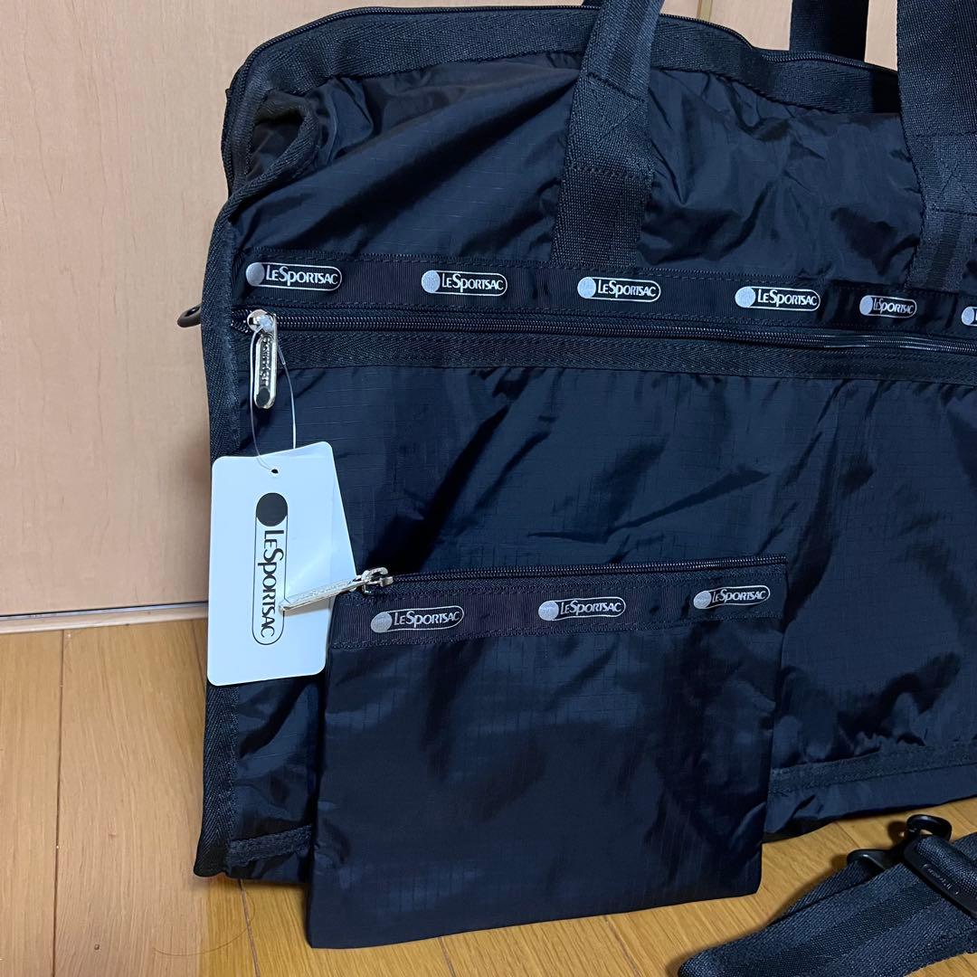 eikoji　レスポートサック　ボストンバッグ　2way 黒　ポーチ付き