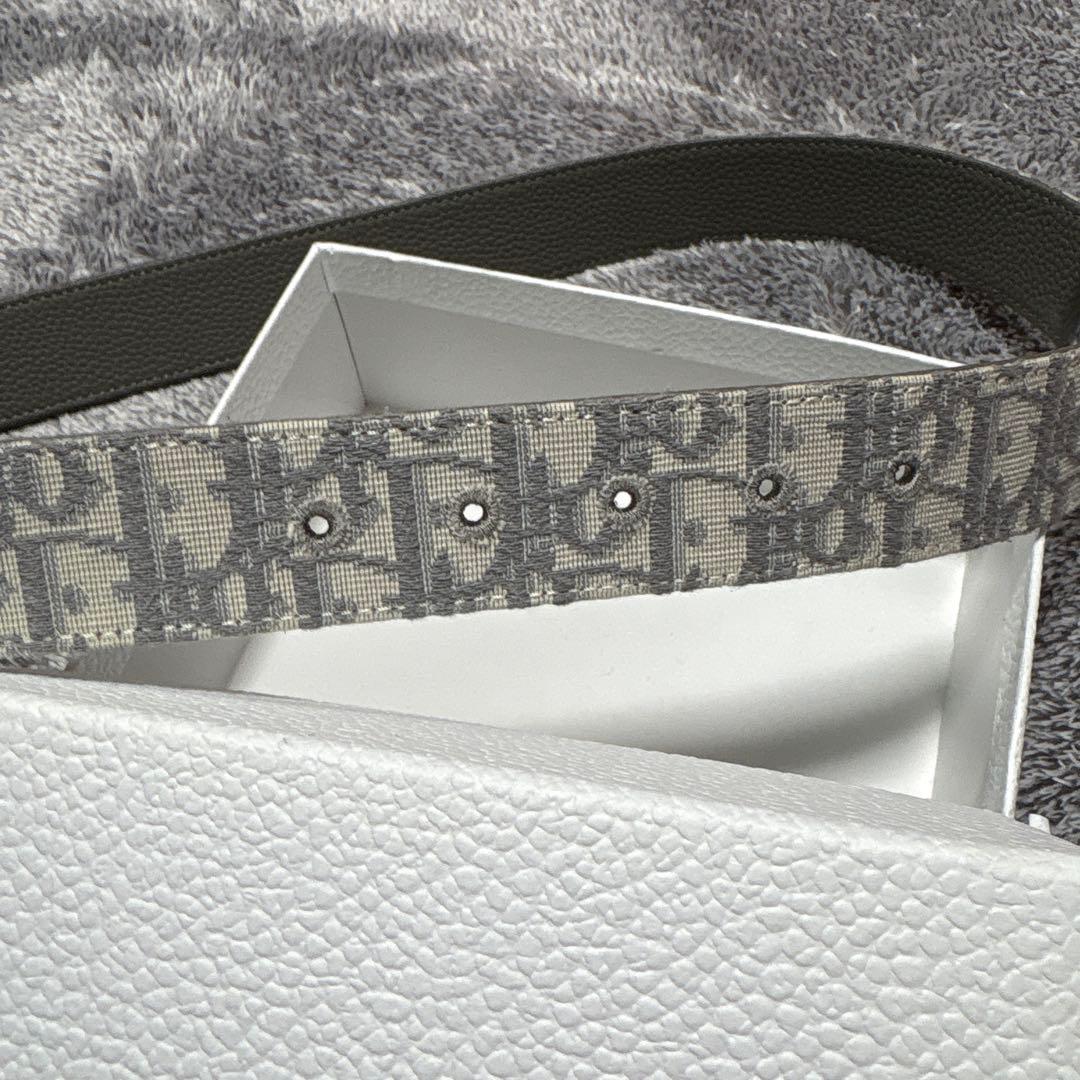 Dior モノグラムレザーベルト CDロゴ