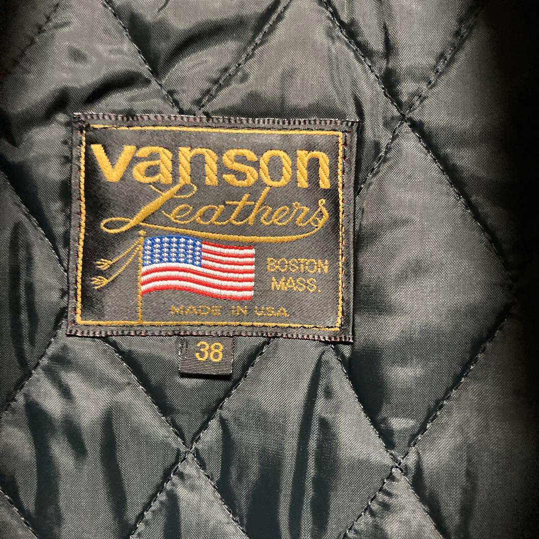 Vanson レザージャケット 38サイズ ブラック/ホワイト