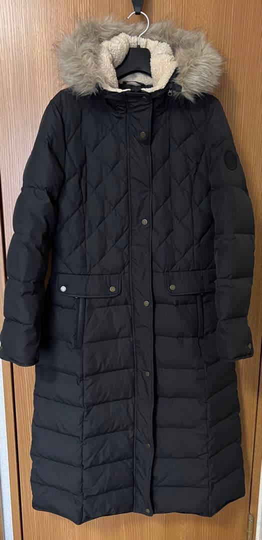 【美品】ローレンラルフローレン　ロングダウンコート ファー付き　黒　S