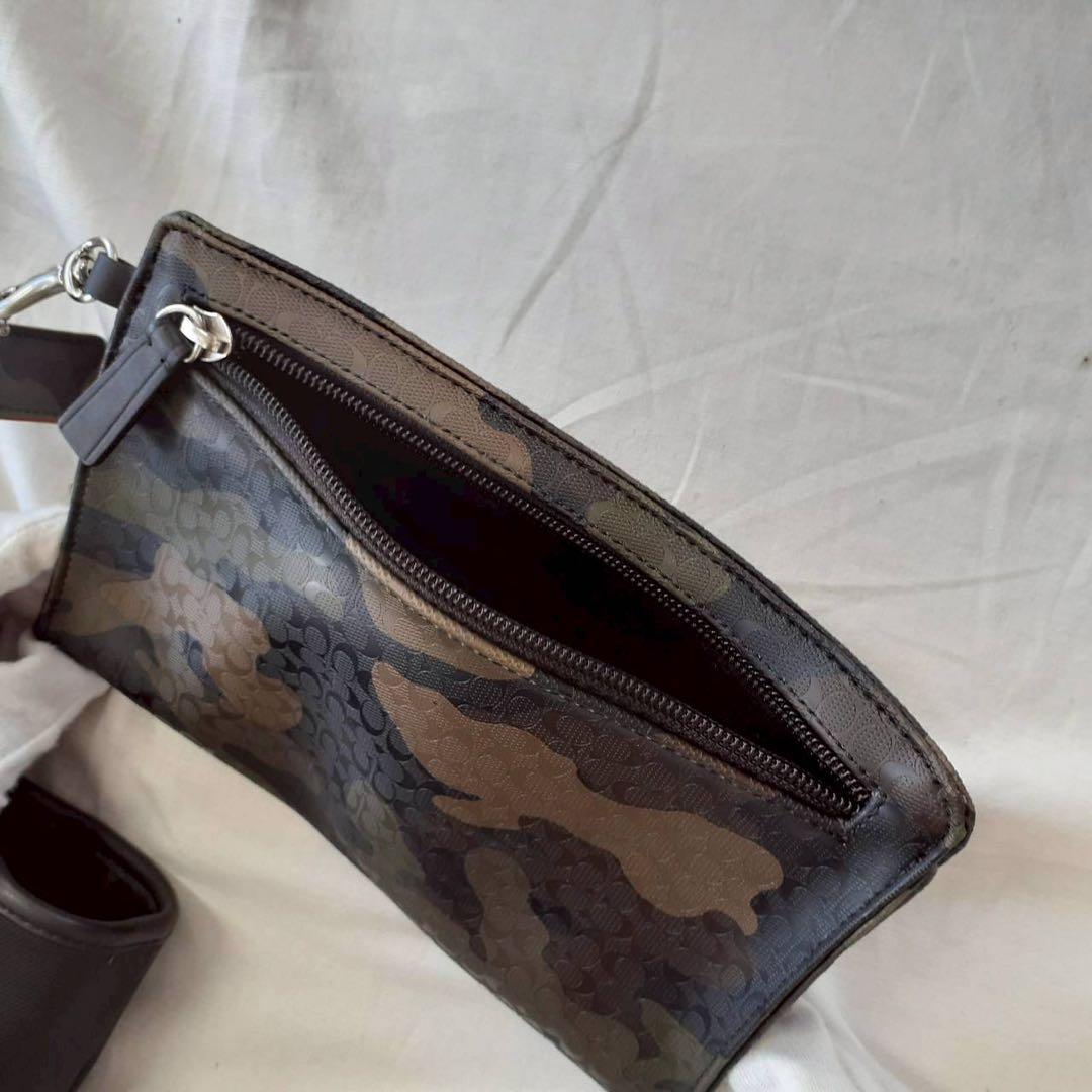 【良品】COACH コーチ 迷彩トートバッグ ポーチ付き 大容量