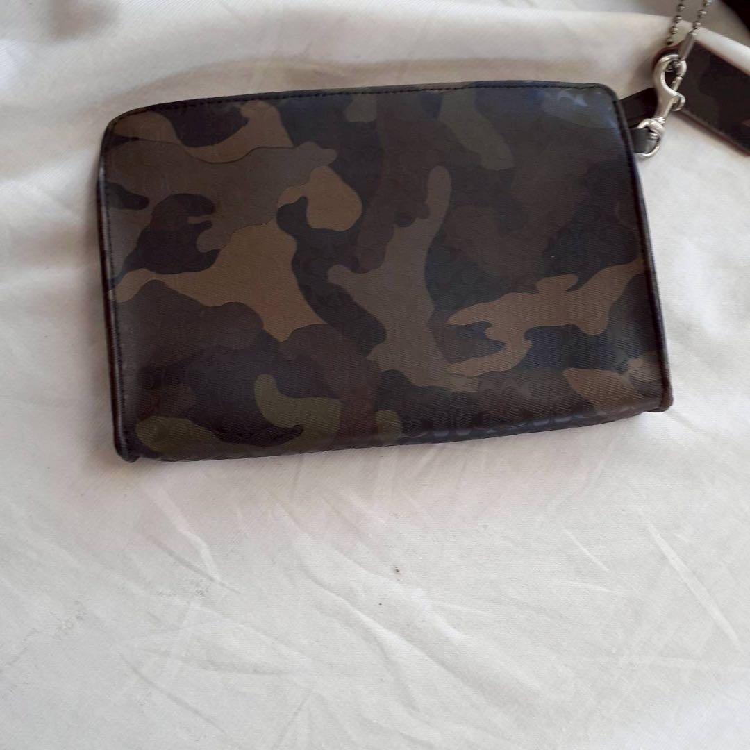 【良品】COACH コーチ 迷彩トートバッグ ポーチ付き 大容量