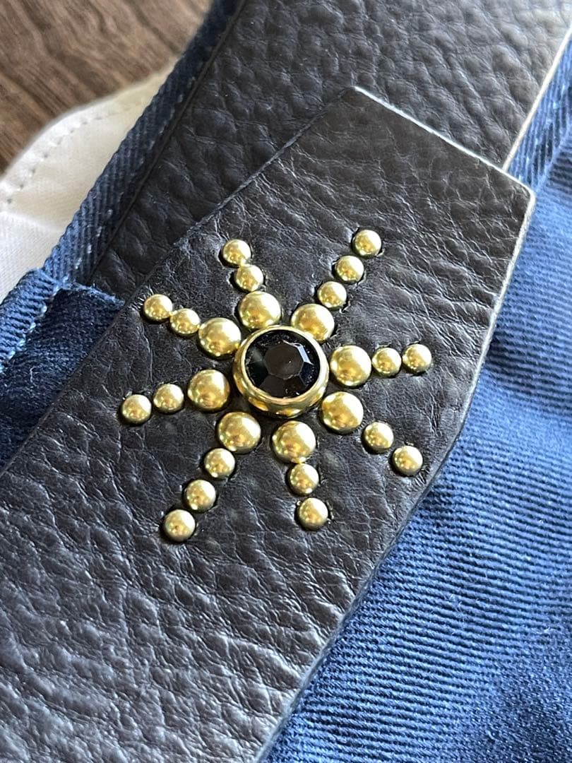 オーダー品　ディッキーズ874専用スタッズベルト　真鍮　オイルドレザー