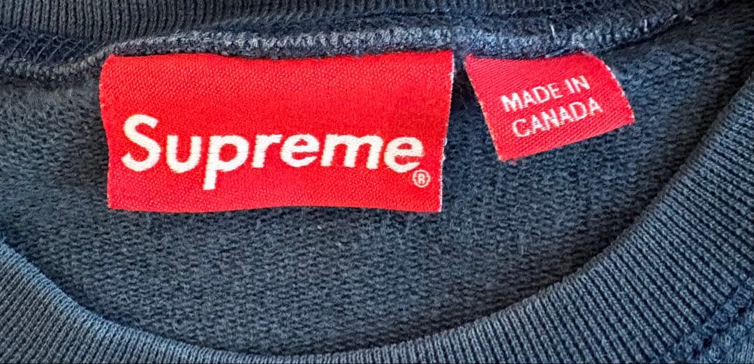 Supreme ネイビー クルーネック トレーナー