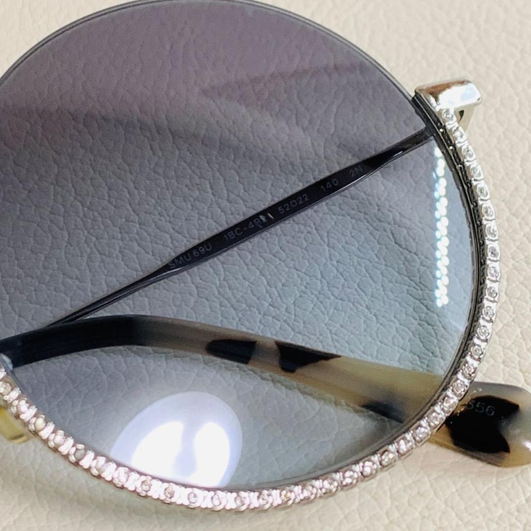 ミュウミュウ サングラス SMU69U べっ甲 柄 ラウンド ラインストーン