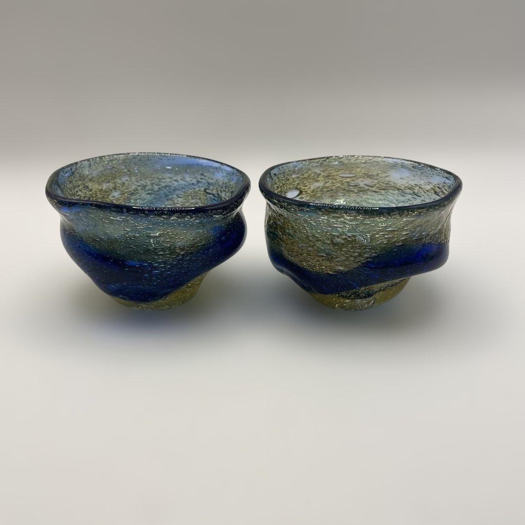 琉球ガラス　稲嶺盛吉作ぐいのみ