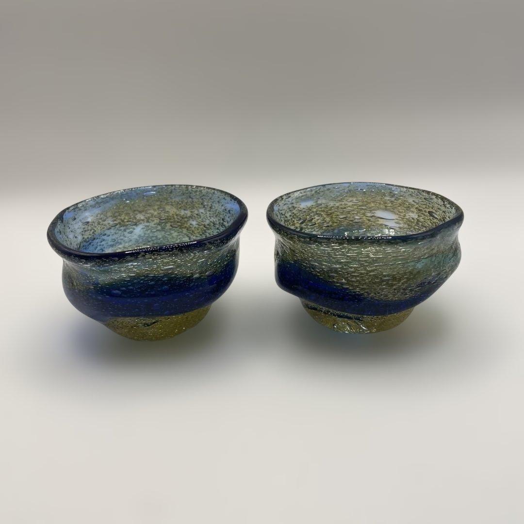 琉球ガラス　稲嶺盛吉作ぐいのみ