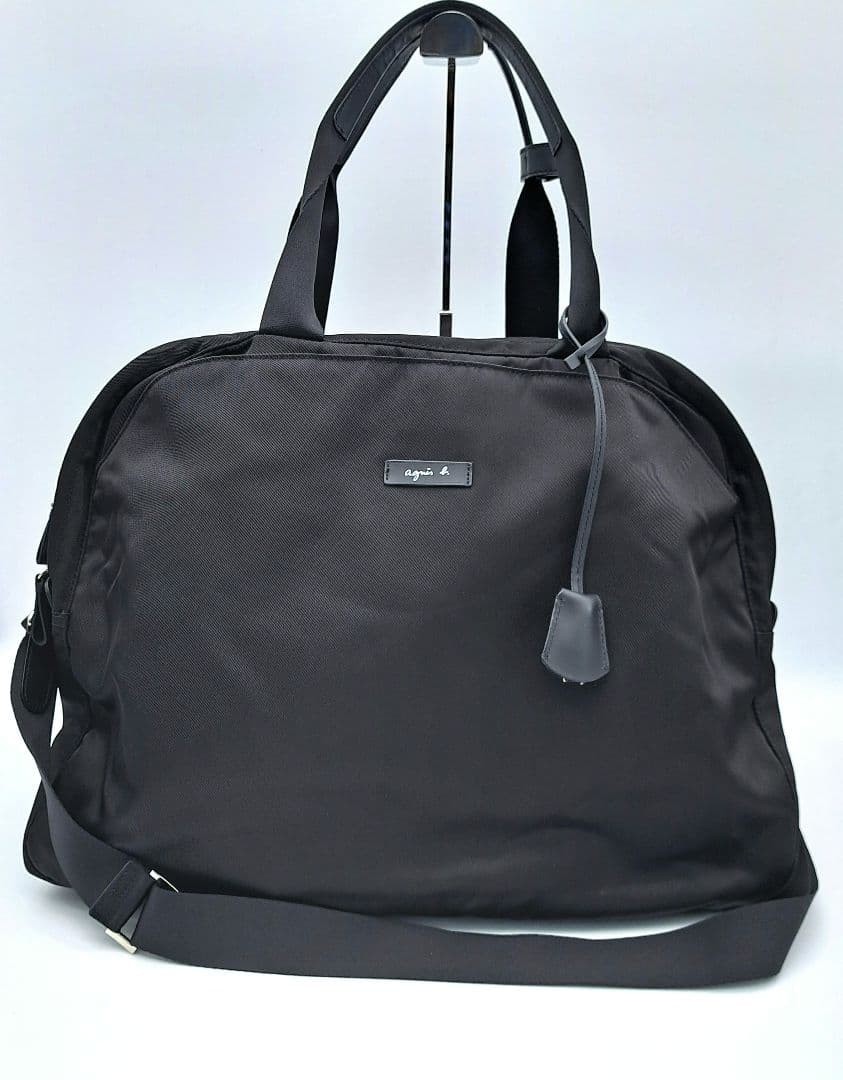 極美品★ agnes b. アニエスベー ボストンバッグ 旅行 大容量 ブラック