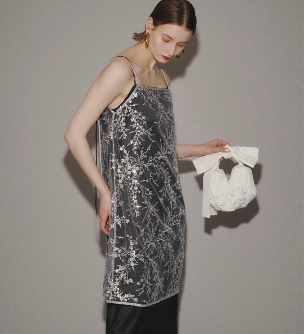 試着のみ yae Flower spangle camisole dress