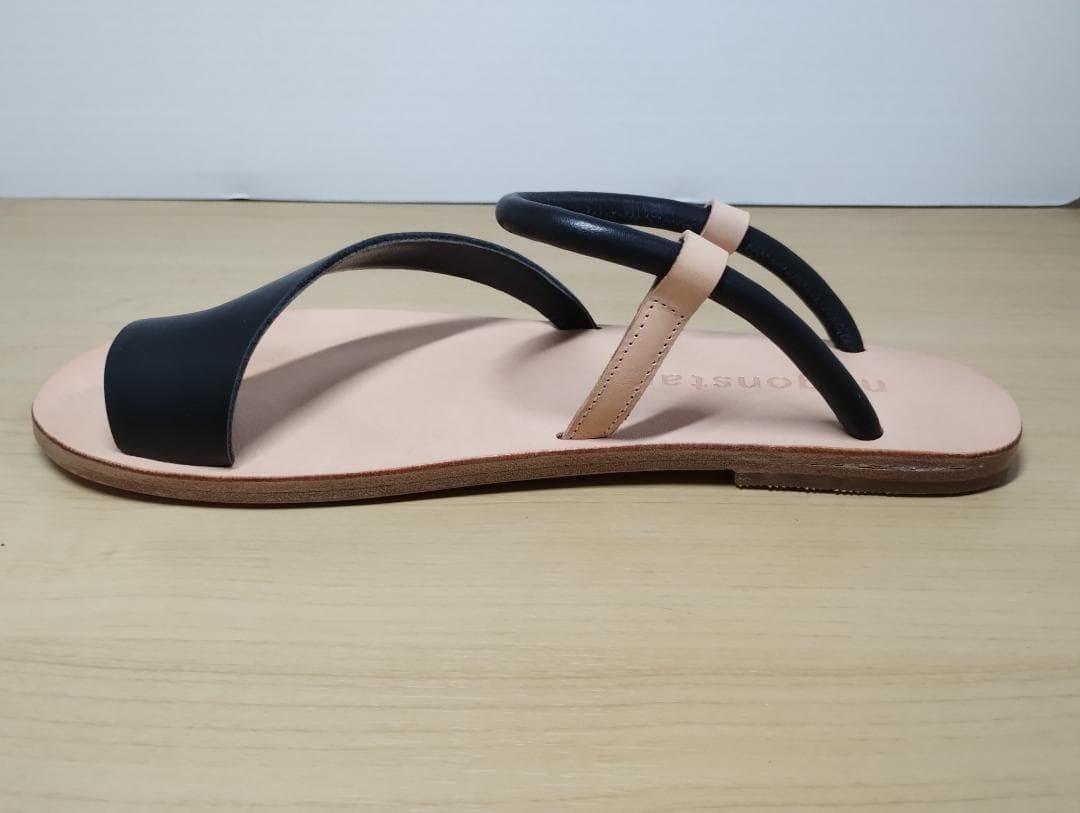 någonstans サンダル アシンメトリー 38 ブラック ナゴンスタンス