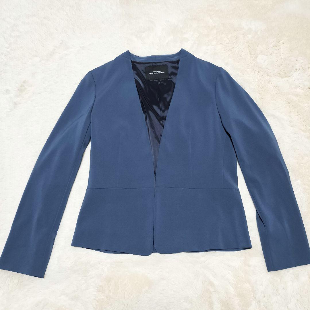 GREEN LABEL RELAXING ノーカラースーツ セットアップ