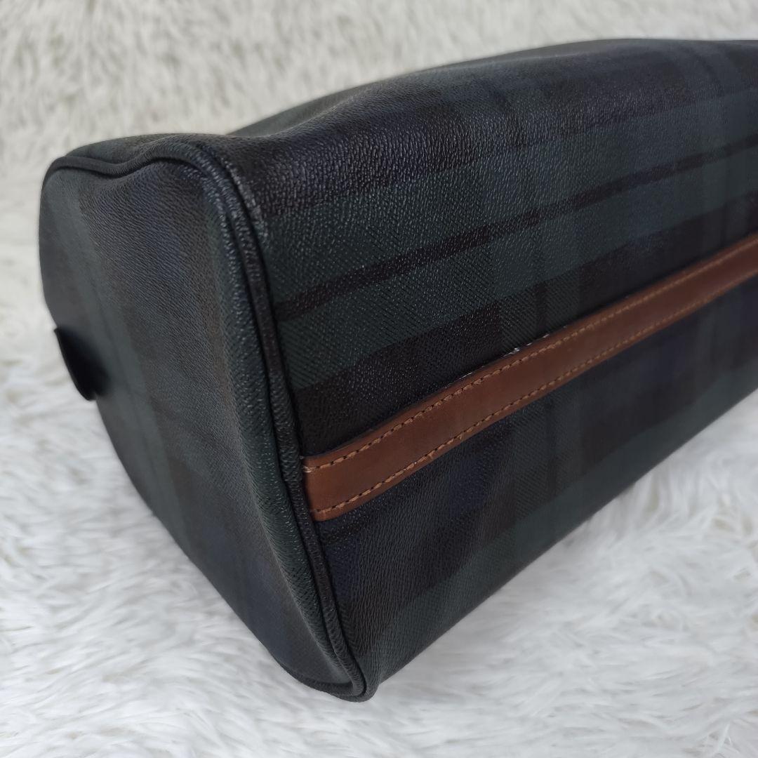 ✨美品✨ ポロラルフローレン ミニボストンバッグ レザー PVC チェック 緑