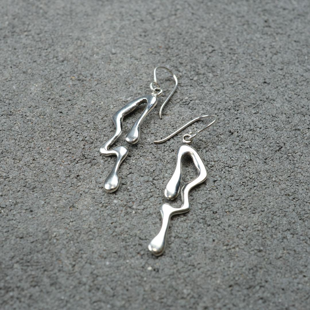 メキシコ タスコ製 TAXCO シルバー925 ティアドロッブピアス/軽研磨仕上