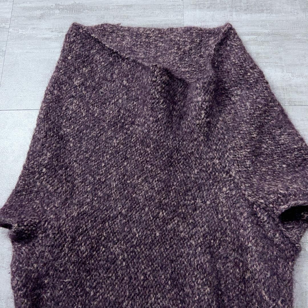 美品 Y's ワイズ ヨウジヤマモト 変形ニット セーター パープル 3 混紡