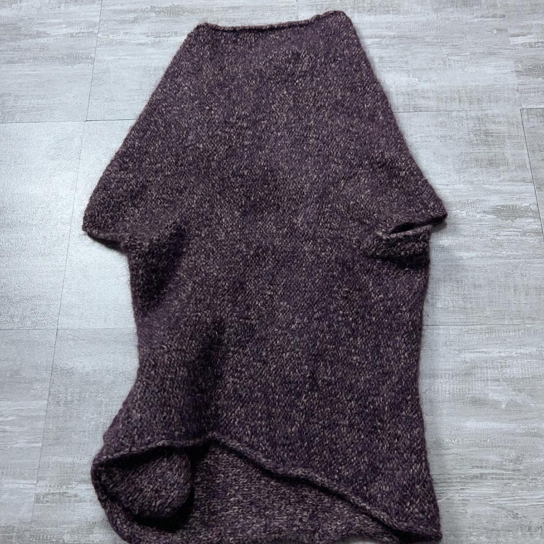 美品 Y's ワイズ ヨウジヤマモト 変形ニット セーター パープル 3 混紡