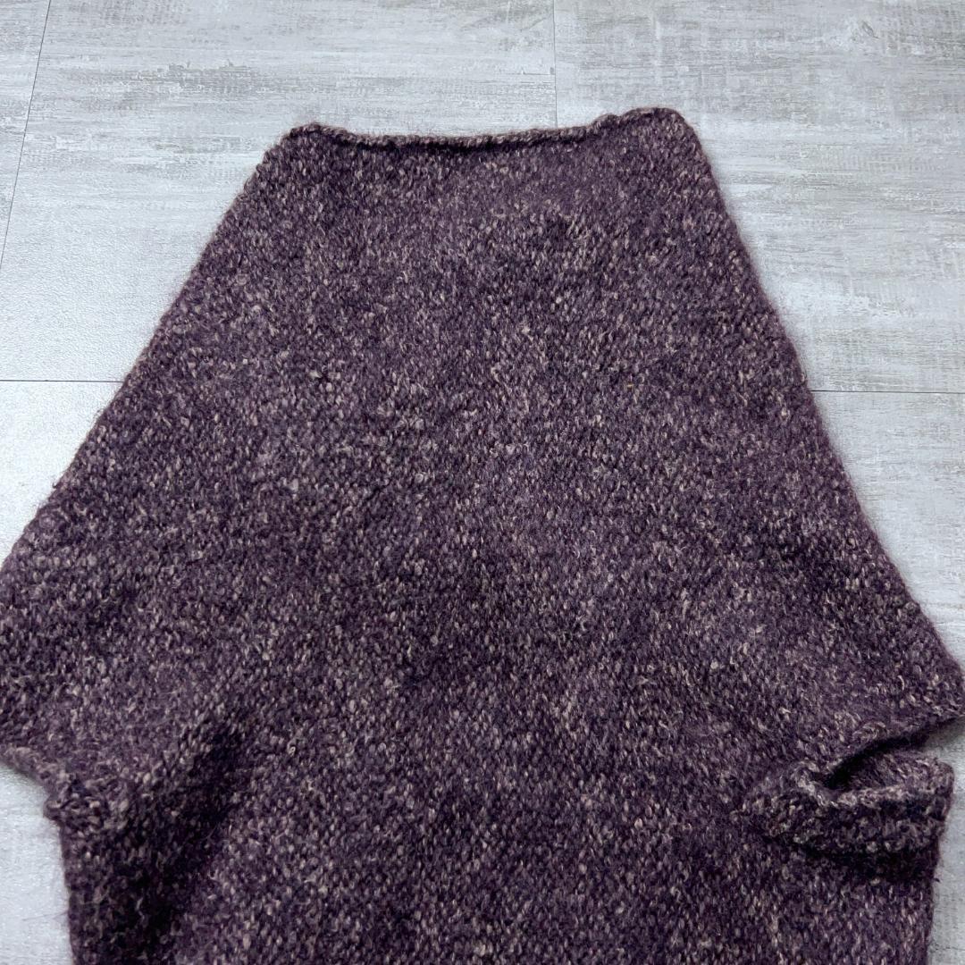 美品 Y's ワイズ ヨウジヤマモト 変形ニット セーター パープル 3 混紡