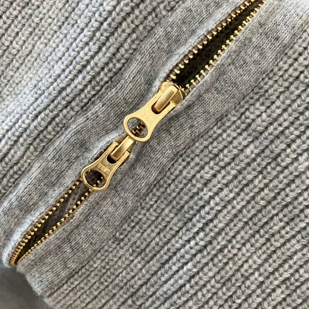 23区　【洗える】カシミヤブレンド ジップアップ ニットブルゾン グレー