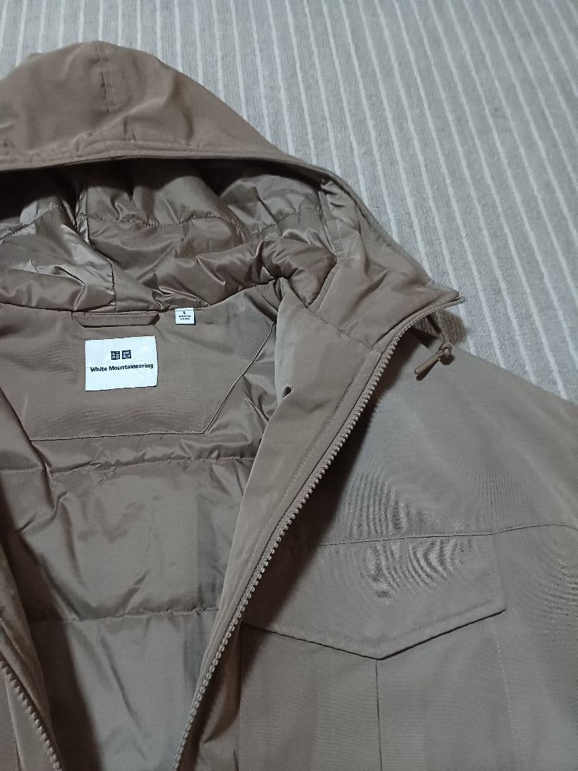 新品未使用　ユニクロ　ハイブリッドダウンオーバーサイズパーカ　L　ブラウン