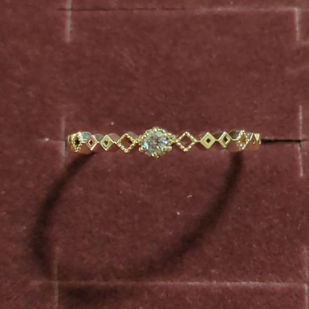 ete　K10YGブラウンダイヤモンドリング