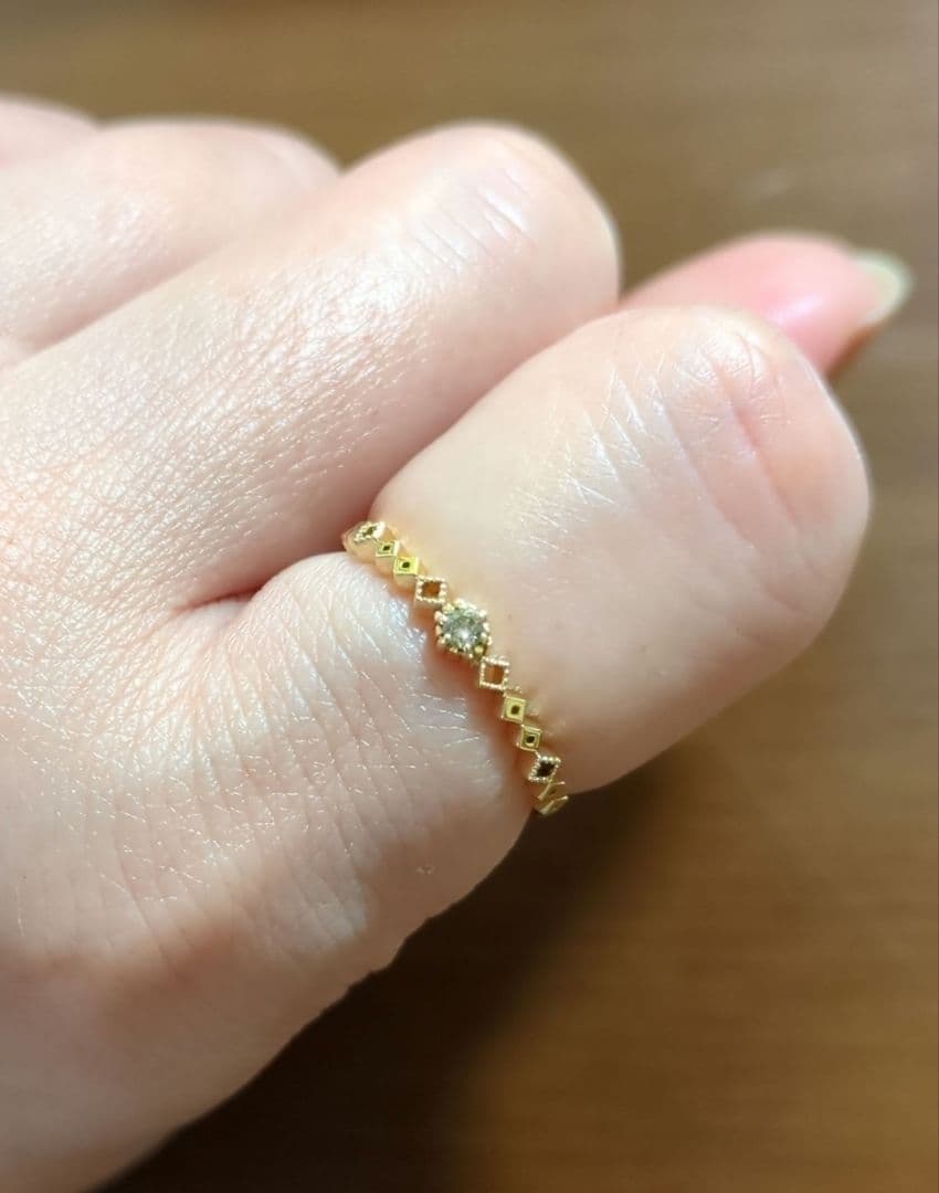 ete　K10YGブラウンダイヤモンドリング