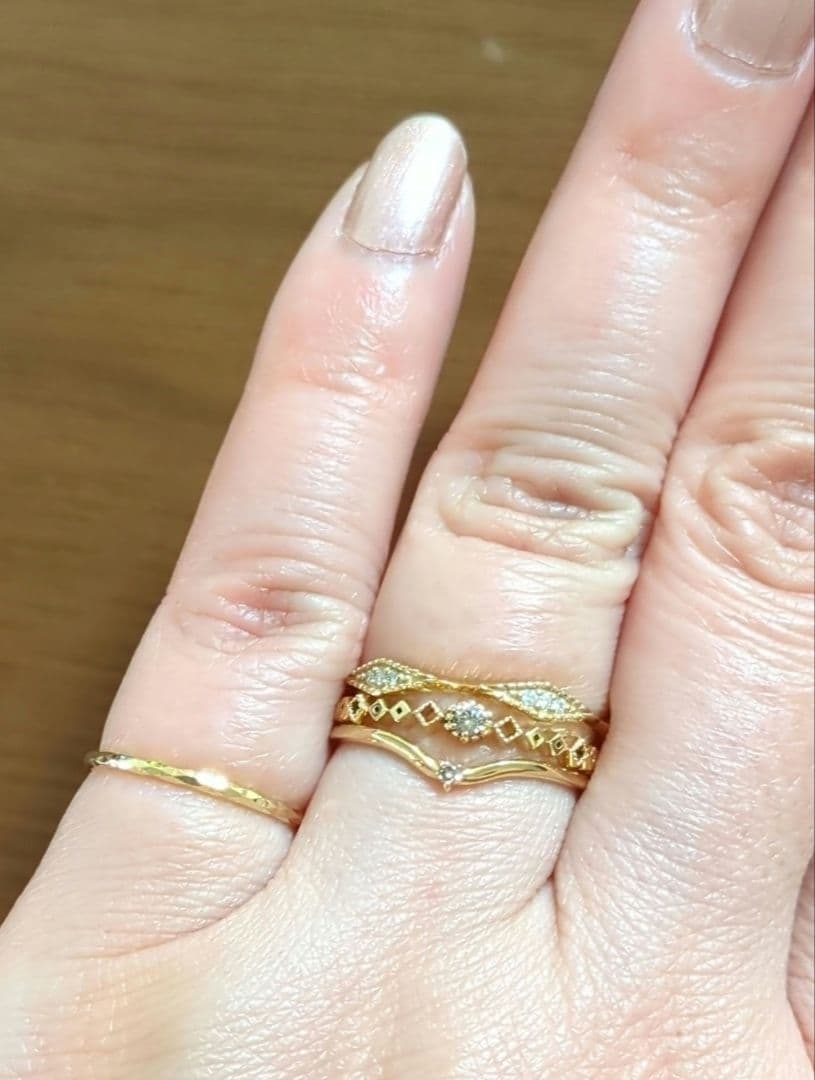 ete　K10YGブラウンダイヤモンドリング