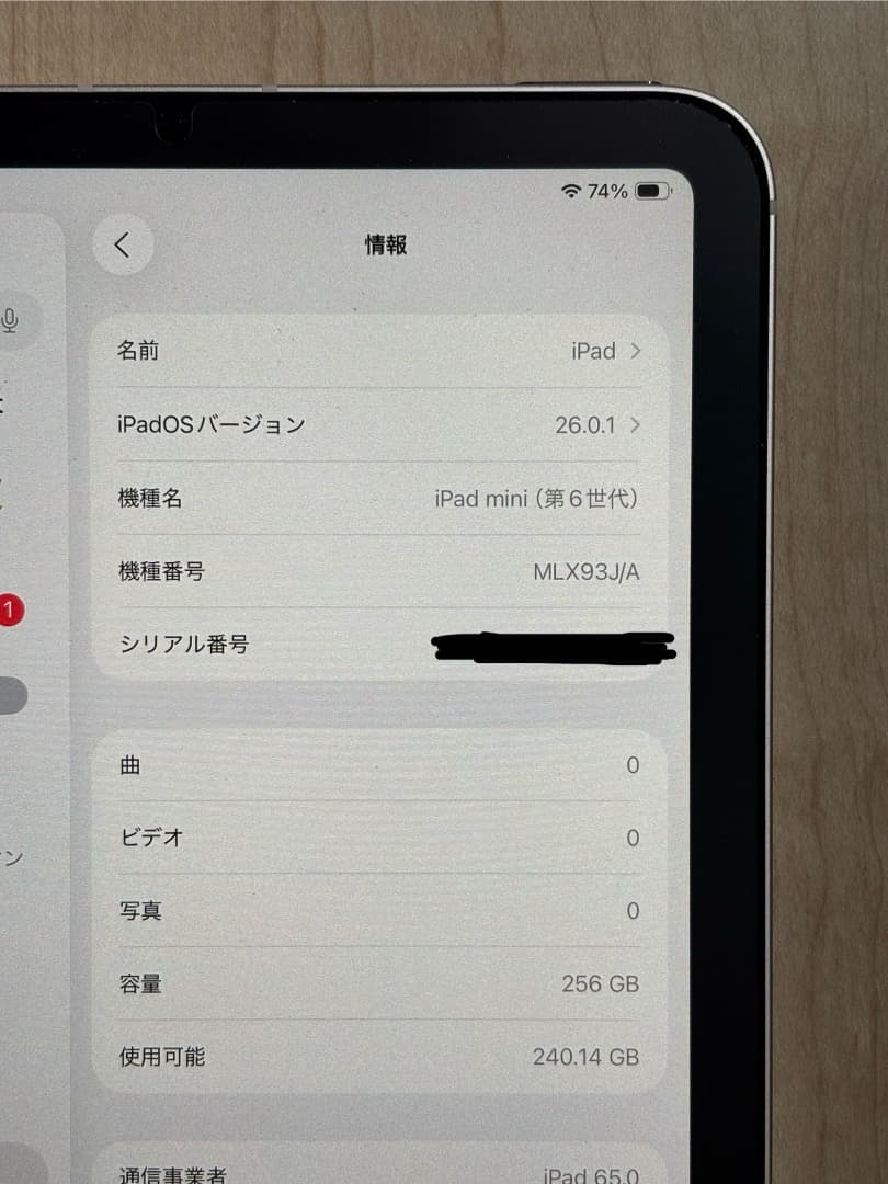 iPad mini 6 セルラー256GB ピンク