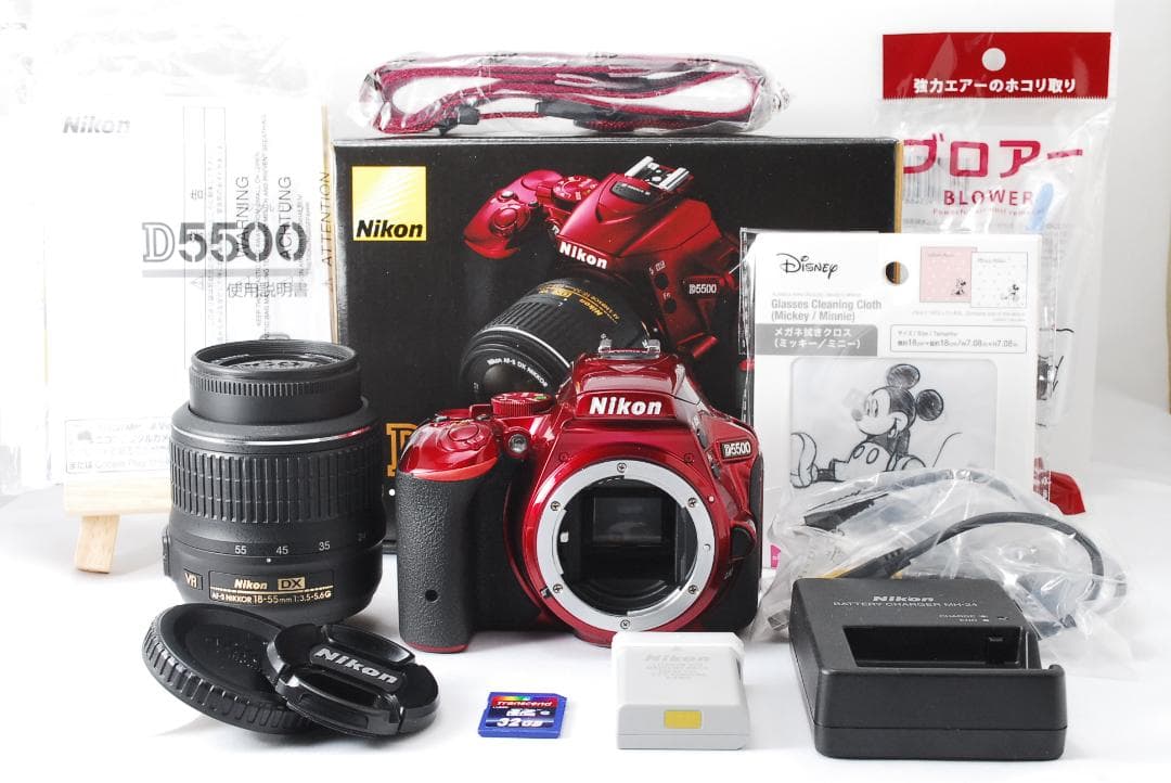 極上美品 Nikon D5500 ワインレッド WiFi スマホ転送 低ショット