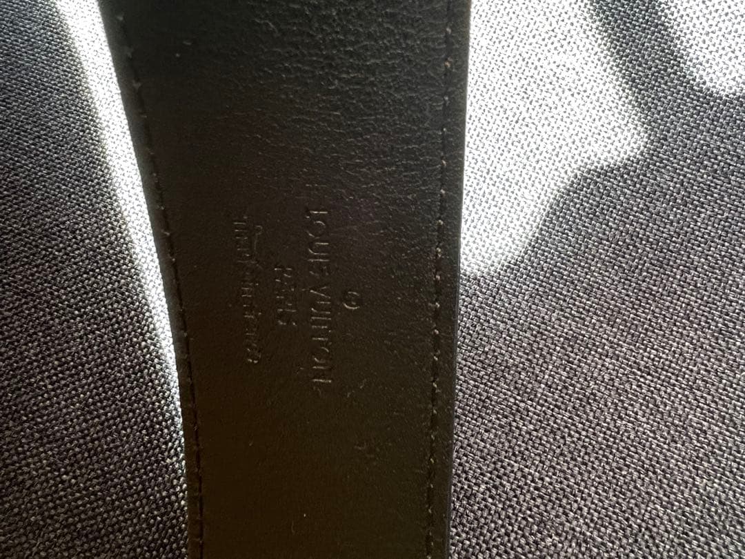 ルイヴィトン ダミエ レザー サンチュール ベルト シルバー金具