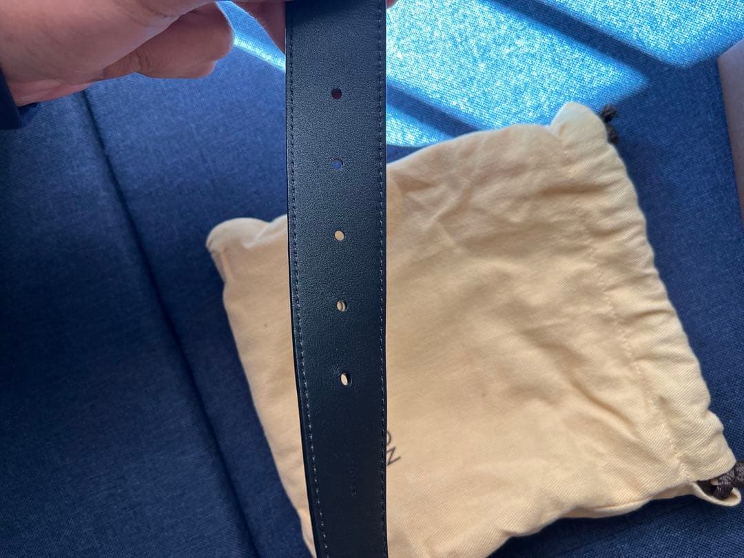 ルイヴィトン ダミエ レザー サンチュール ベルト シルバー金具