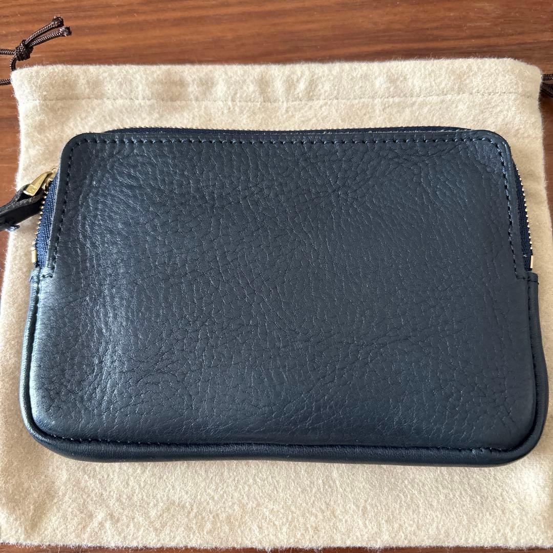 GANZO ネイビー 牛革 財布
