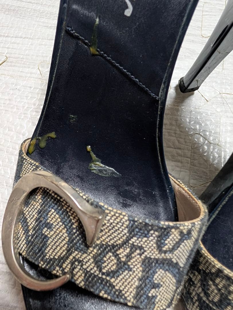 Dior スネークパターン ミュール 約8cmヒール