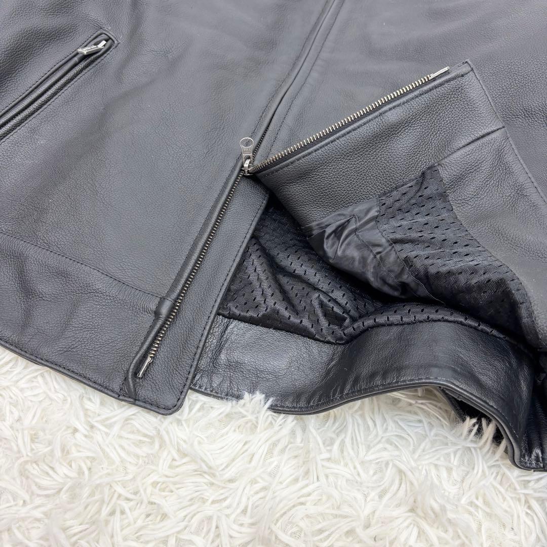 メガサイズ！ハーレーダビッドソン シングル ライダースジャケット 黒 XXL