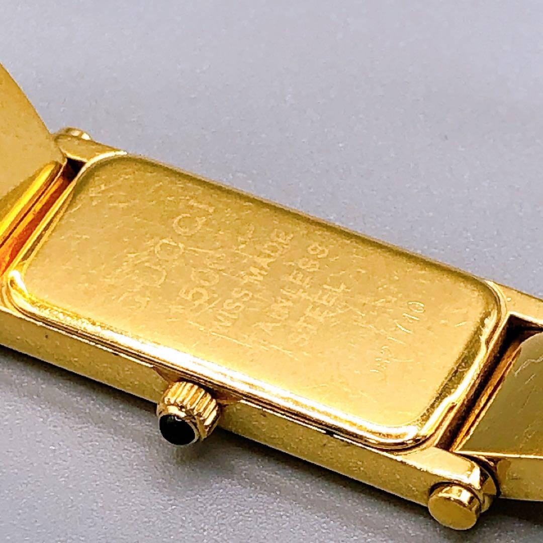 GUCCI ゴールド クオーツ バングル 1500L 腕時計 電池交換済 稼働