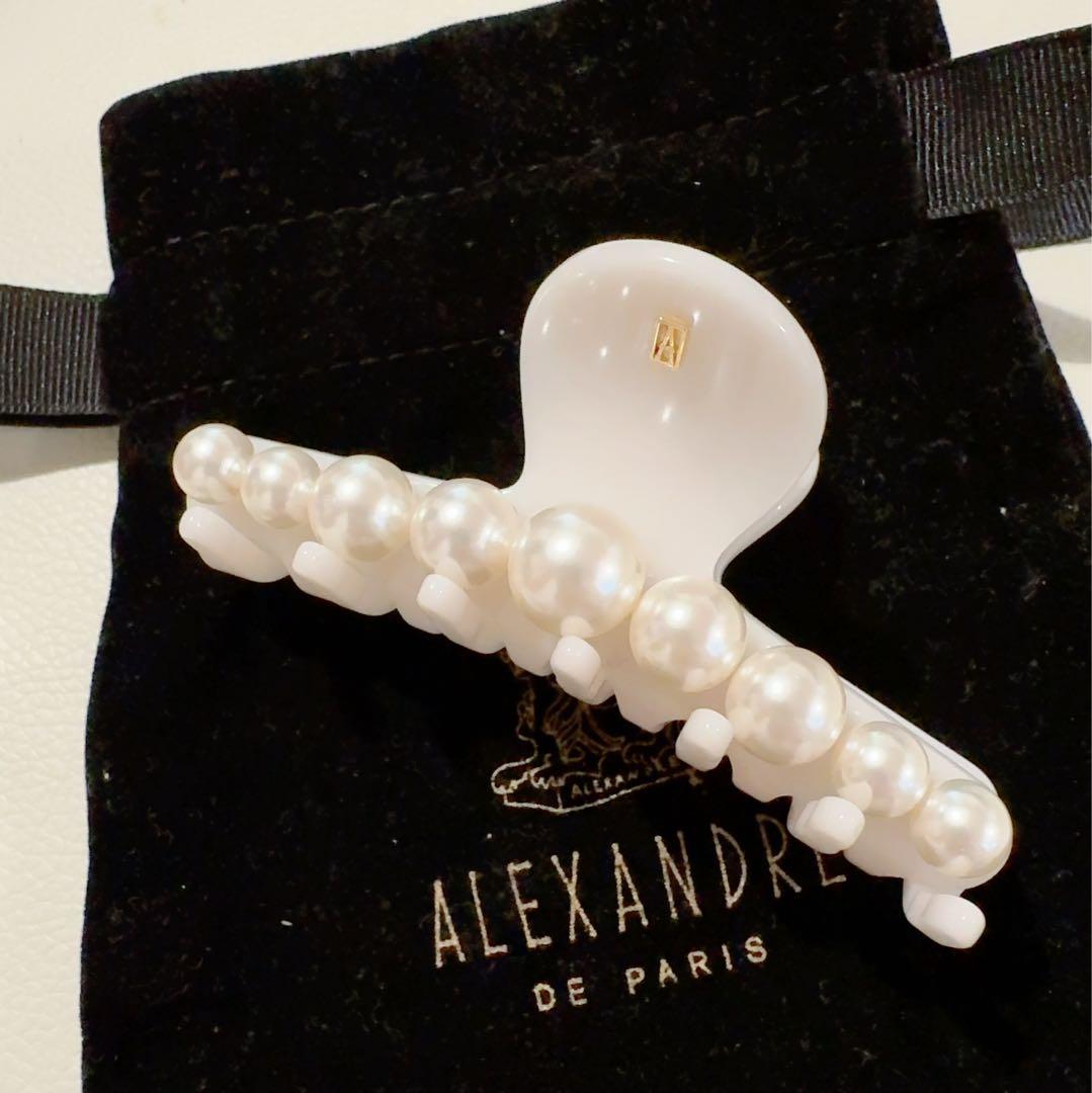 Alexandre de Paris パール クリップ9cm クリアベージュ