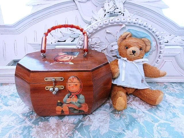 アンティークベア　ドールコンテナ　セットで　☆　ヴィンテージ　テディベア