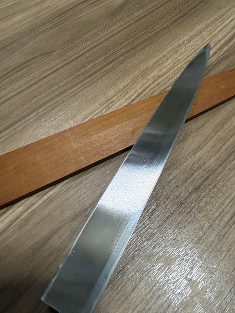 有次　柳刃包丁　本焼　尺　鞘付き　天然砥石研ぎました