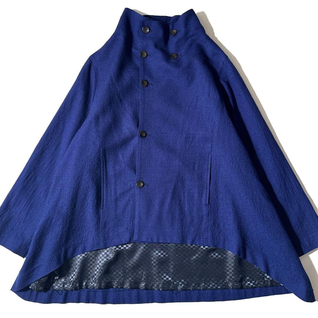 近年 センソユニコ　i+mu ウール 変形 ジャケット コート 羽織り ブルー