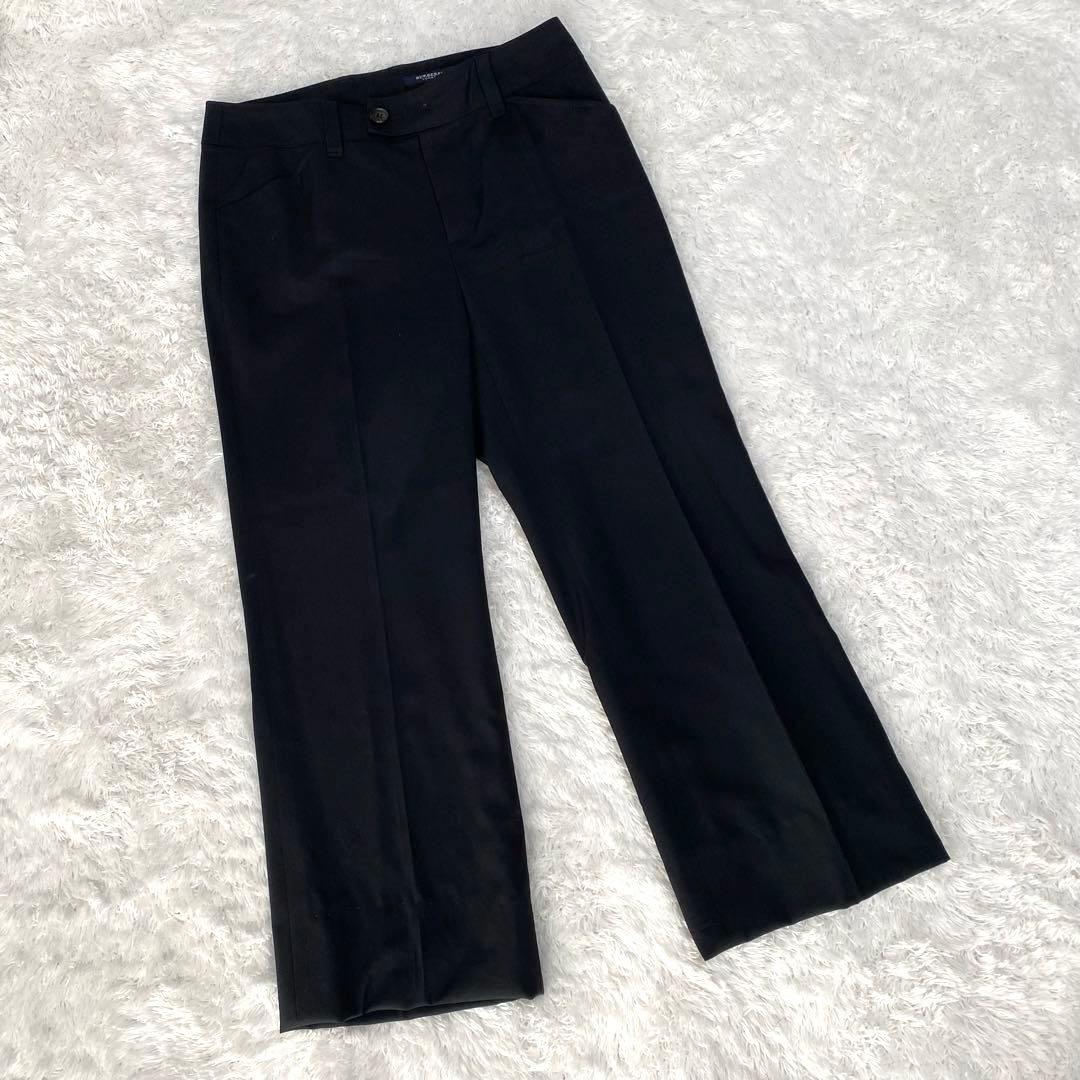 【美品】 バーバリーロンドン パンツスーツ ノバチェック 38 ブラック 光沢感