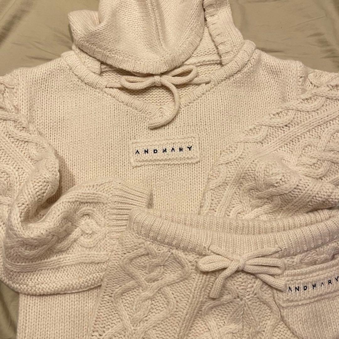 トップス ANDMARY Mou loose knit set up ivory
