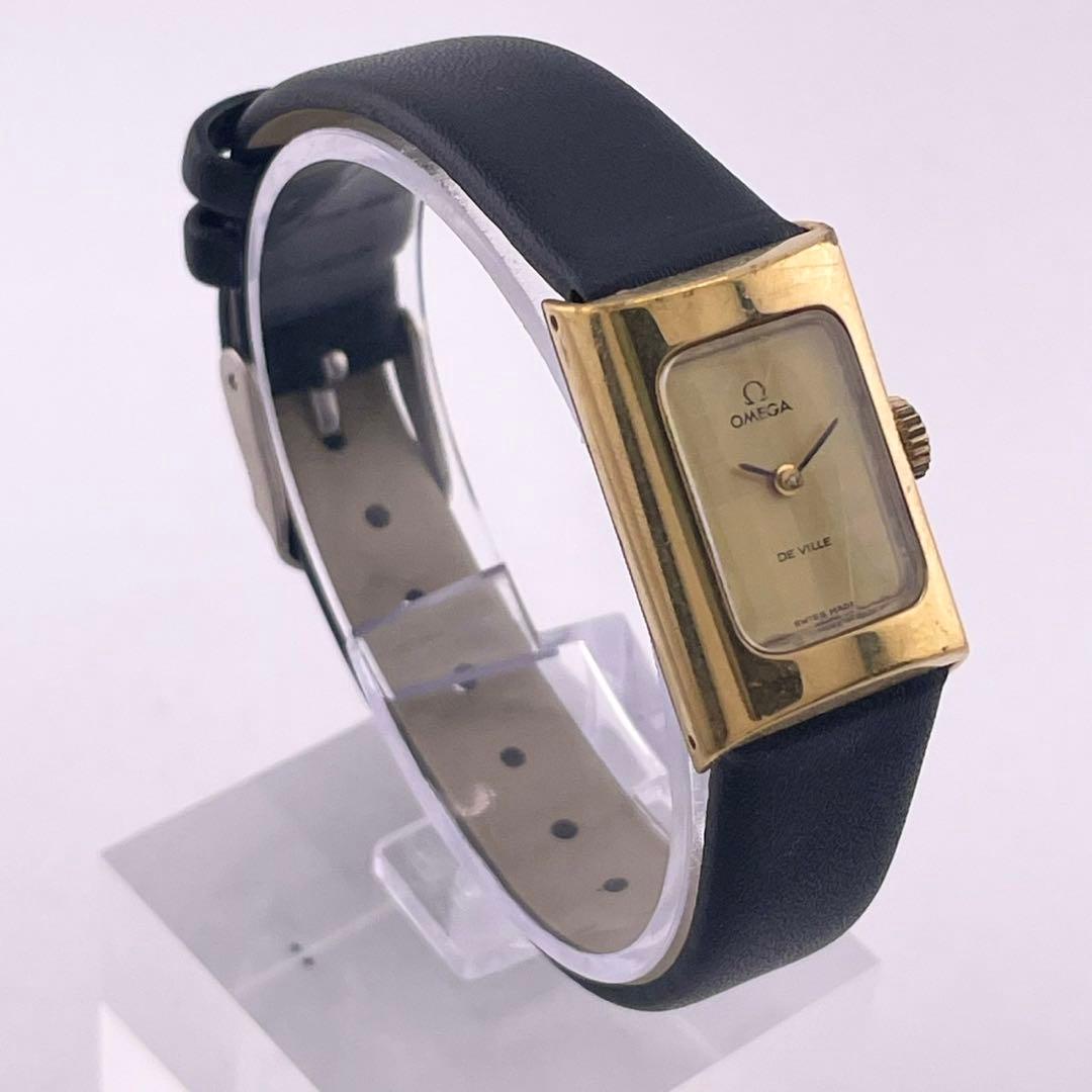 【稼働】OMEGA DEVILLE レクタンギュラー 手巻き時計 ゴールド