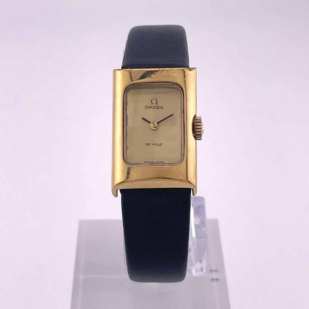 【稼働】OMEGA DEVILLE レクタンギュラー 手巻き時計 ゴールド