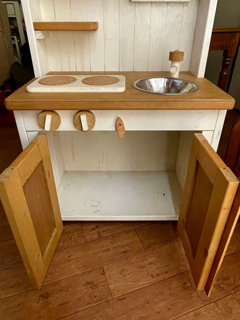 木製 おままごと キッチン ハンドメイド作家【おまけ付き】