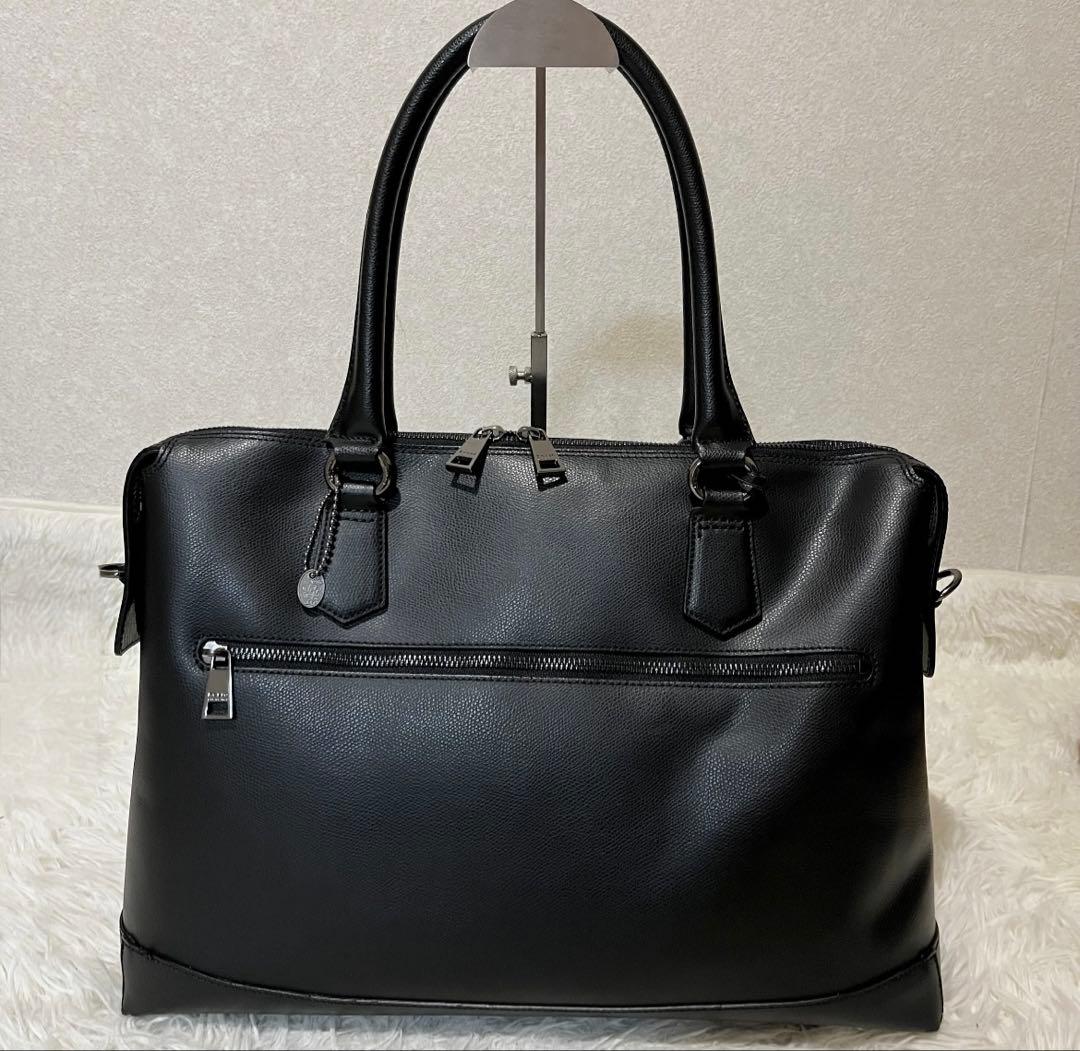 【未使用級】エフクリオ　ビジネスバッグ　レザー　2way ブラック